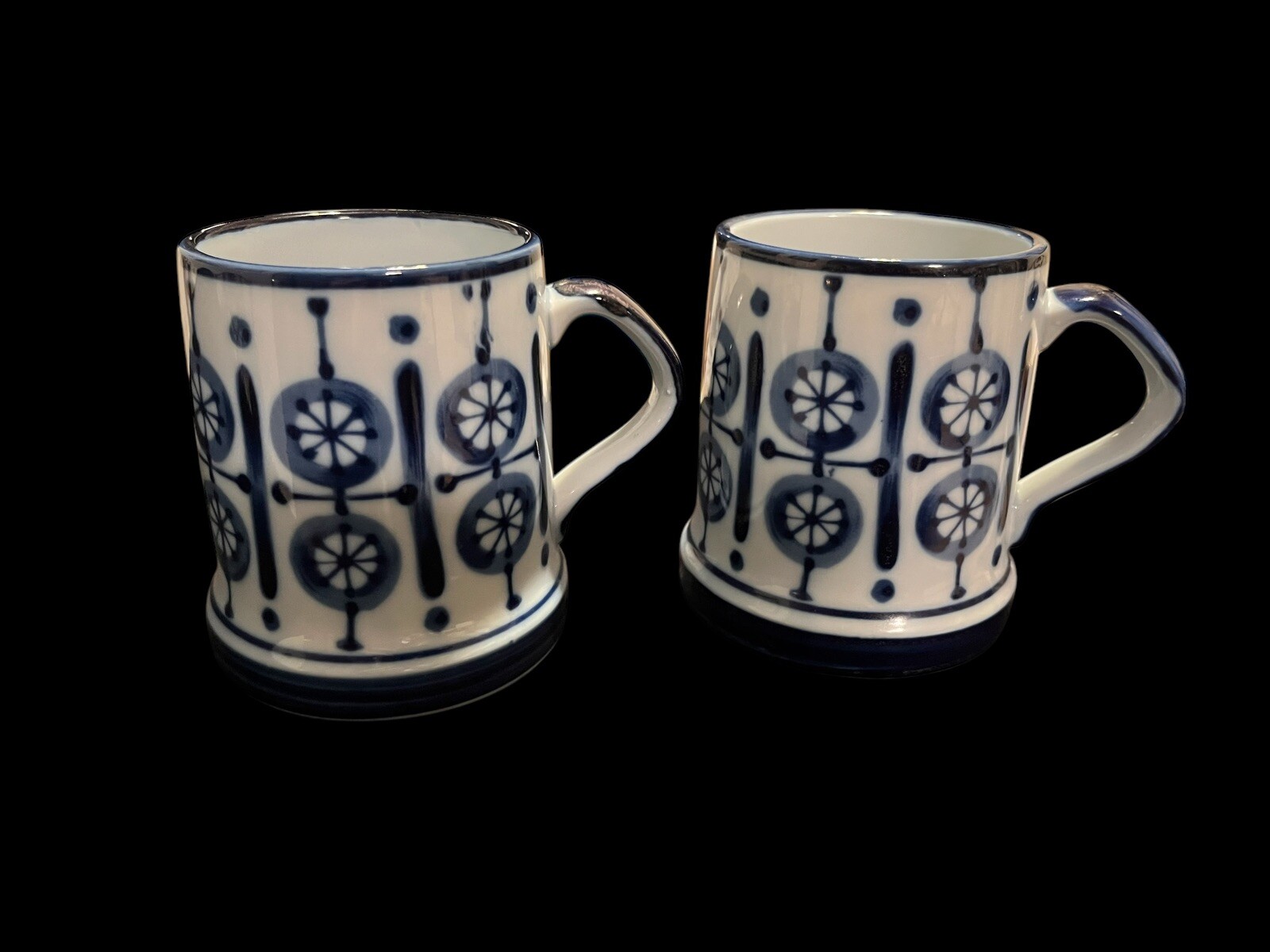 Vintage C.J.Peterson Nordic Mug Cup Hand Painted Cobalt Blue Japan