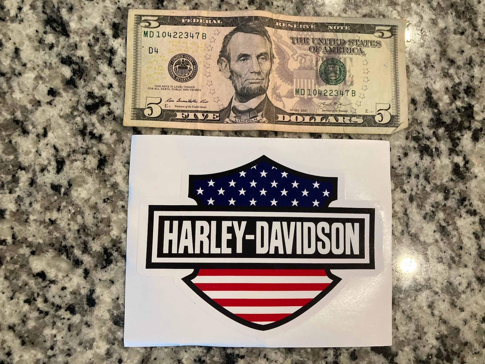 Harley Davidson Sticker USA Flag Hog Motorcycle Patriot Decal Yeti Laptop Car
