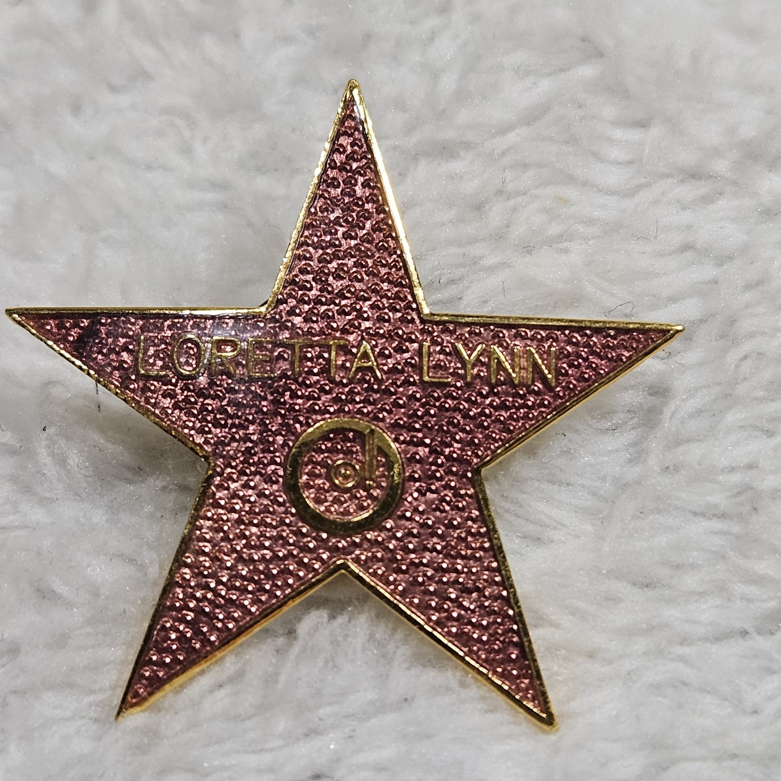 Loretta Lynn Hollywood Walk of Fame Star Lapel Pin Vintage Country Music PMC CC