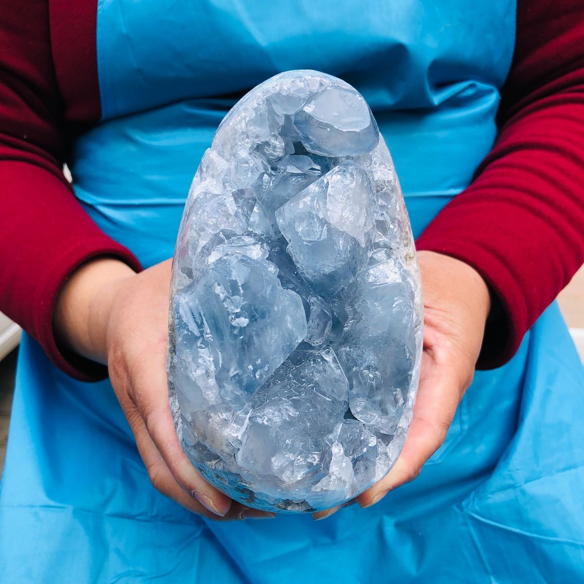 6.82 LB Large Natural Celestite Geode Crystal Cluster Healing Specimen 3978