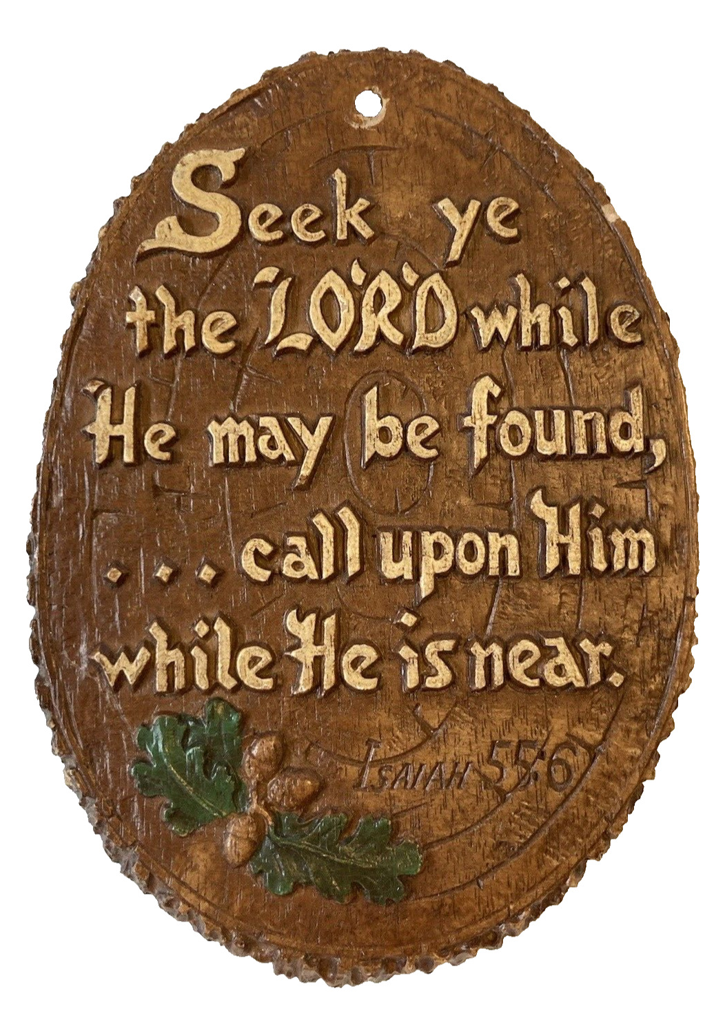 Vintage Bible Verse Isaiah 55:6 Faux Wood EK Plaque Wall Hanging \