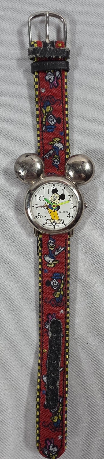 Vintage Disney Mickey Mouse Watch With Ears, Quartz W/ Japan Mov’t