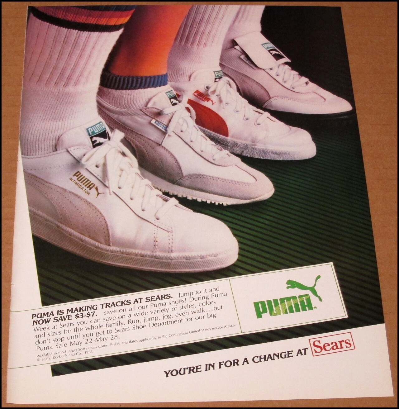 1983 Puma Shoes Sears Print Ad Vintage Advertisement 8.25 1983 Puma Shoes Sears Print Ad Vintage Advertisement 8.25