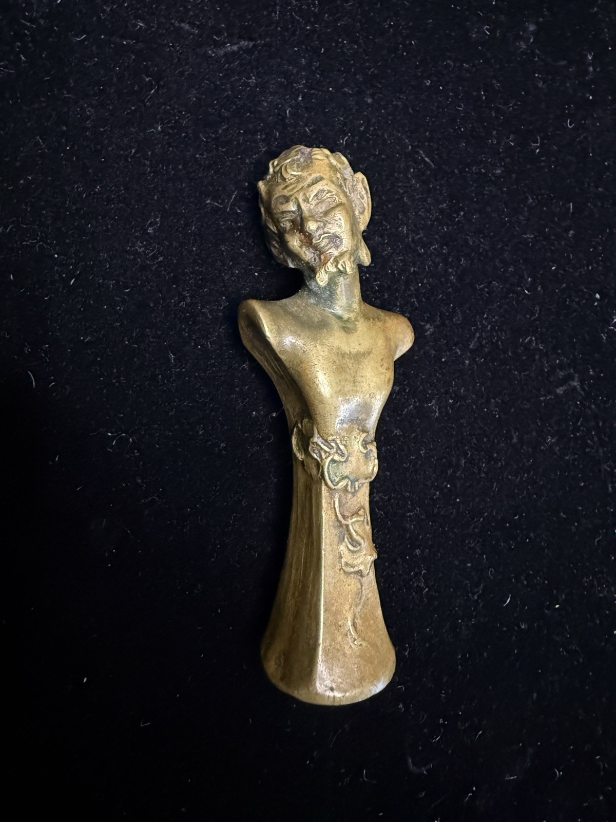Antique  Bronze Wax Seal Stamp - Figural Pan Satyr Gabriel G Hakim Cairo Egypt