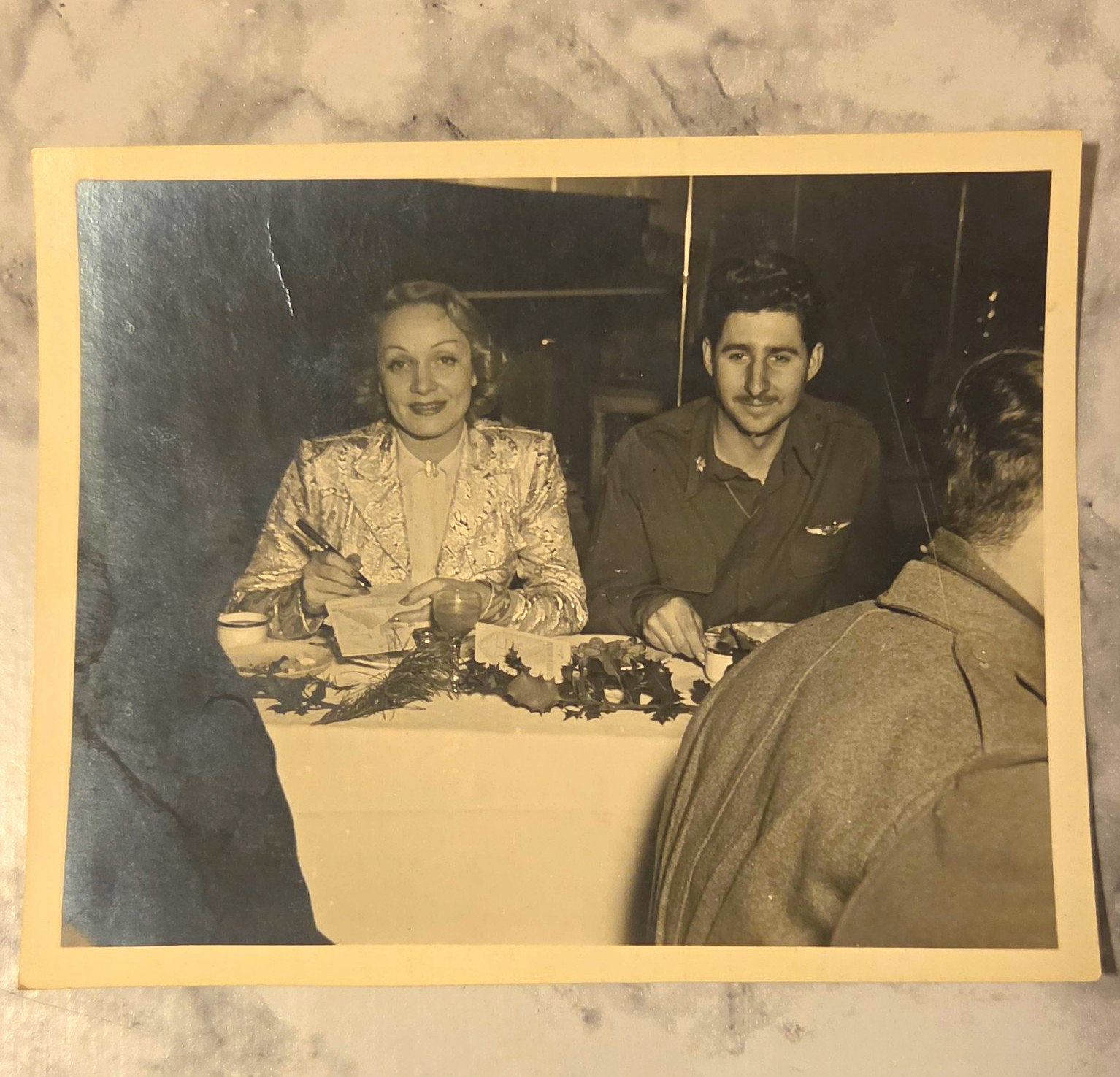 Vintage Black & White Photograph, of Marlene, Dietrich, 1940s, World War 2. Era.