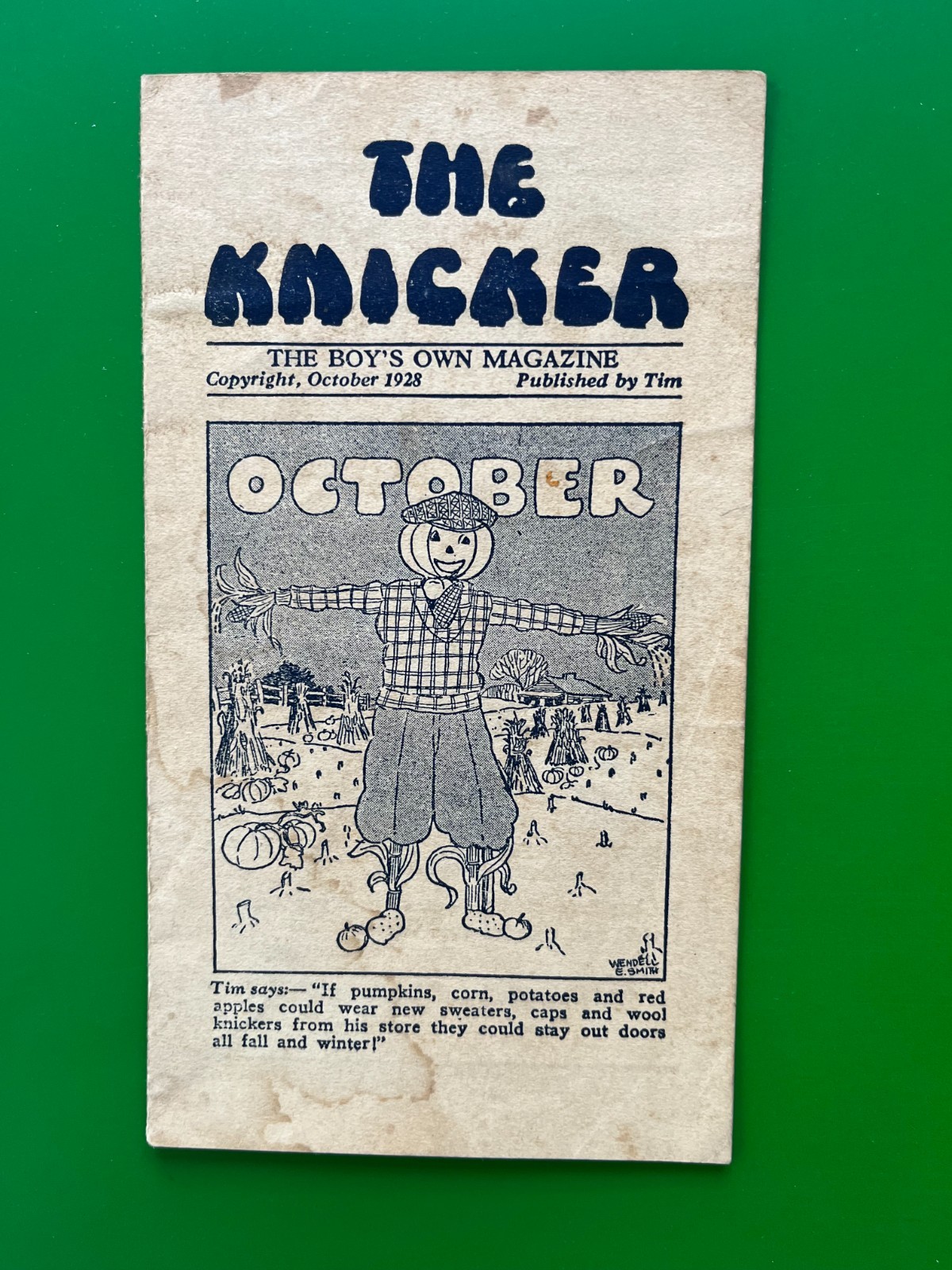 ​THE KNICKER ~ The Boy\'s Own Magazine, 1928, Tim vintage booklet comic clothing