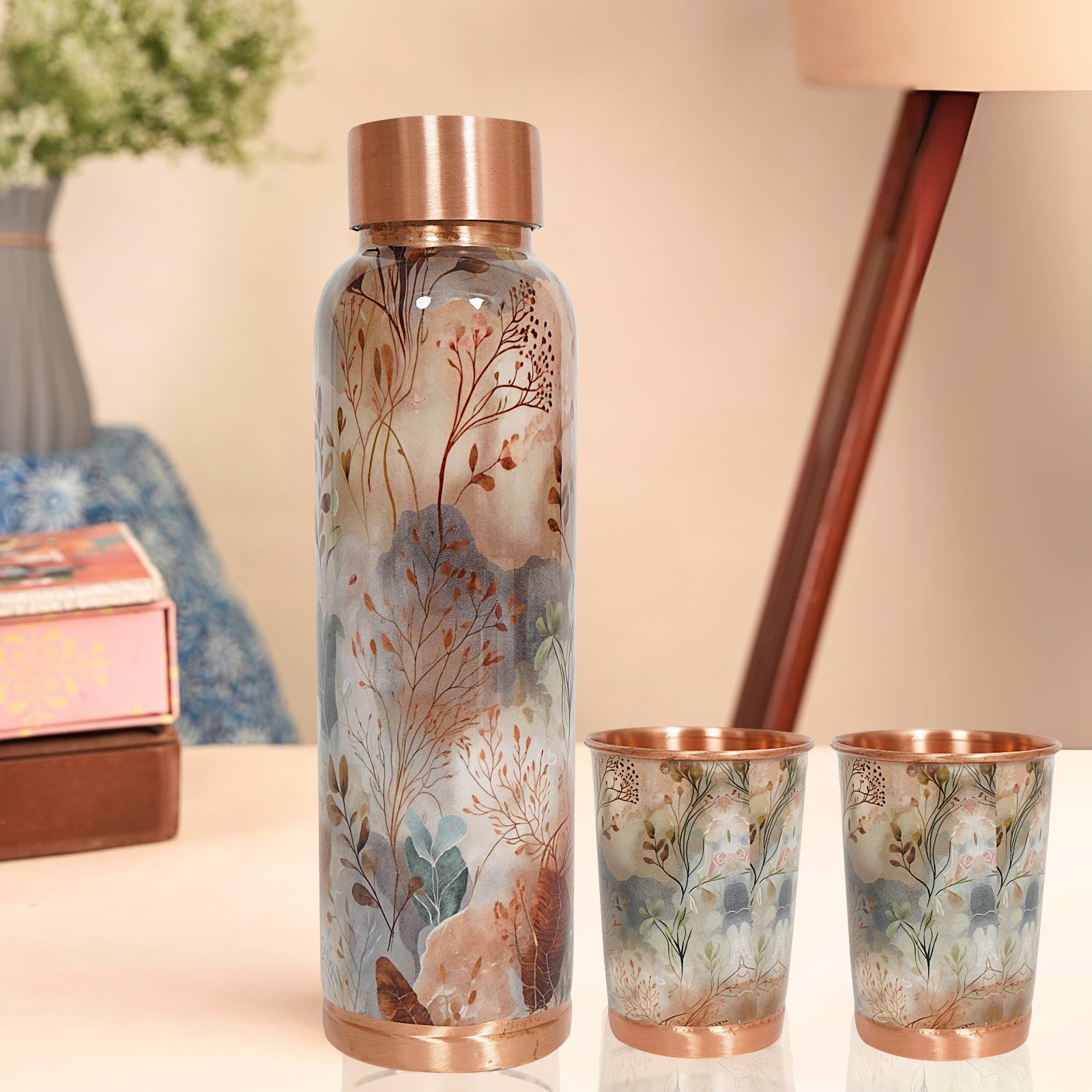 Indian Hand Crafted Premium Quality water Bottle 33oz Pure Copper Water Bottle