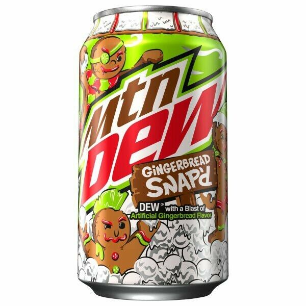 mountain dew gingerbread snap'd 12oz can