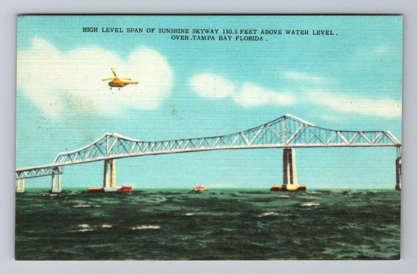 Tampa Bay FL-Florida Sunshine Skyway Bridge Collapsed 1980 Vintage Postcard