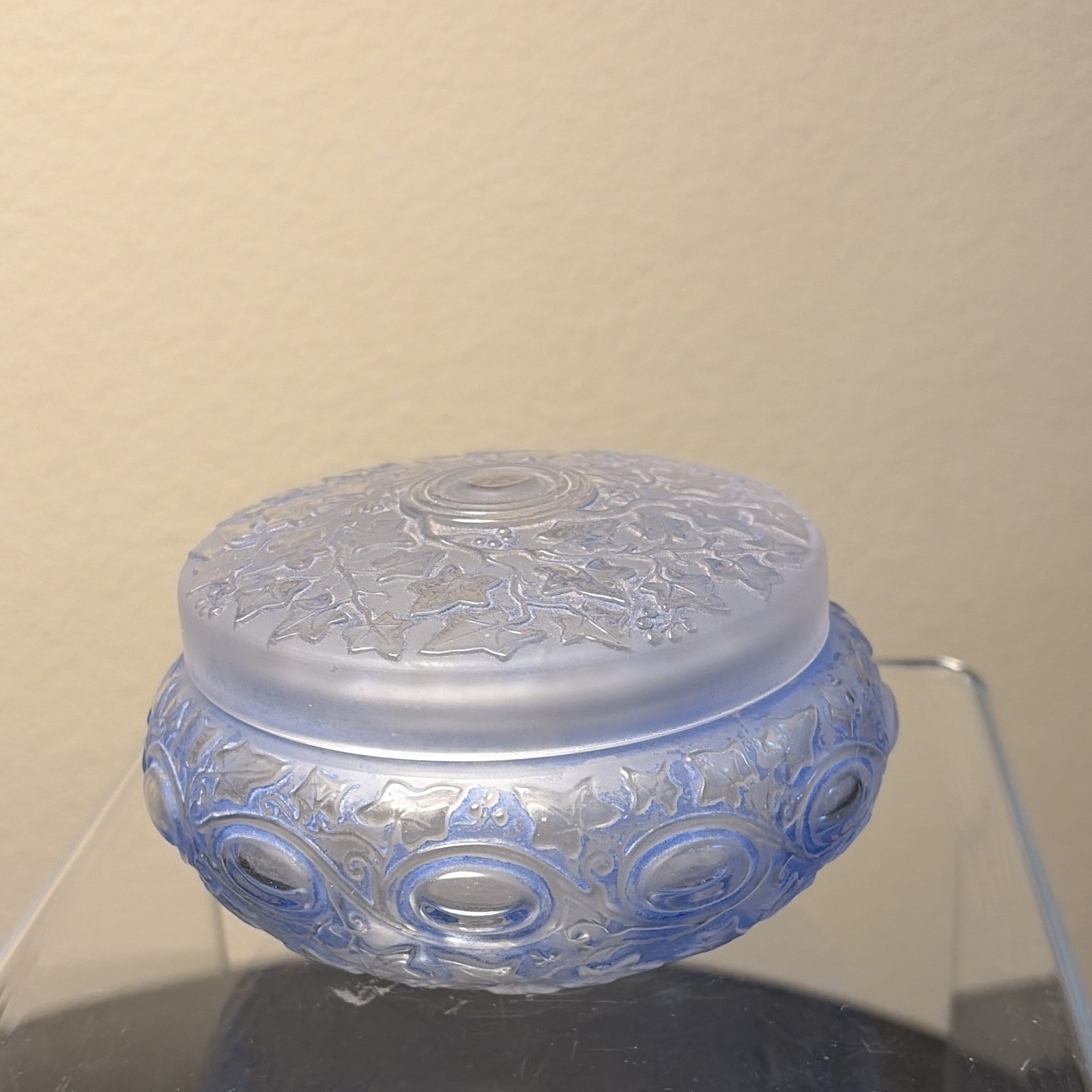 Vintage Sabina French Art Glass Powder Jar 