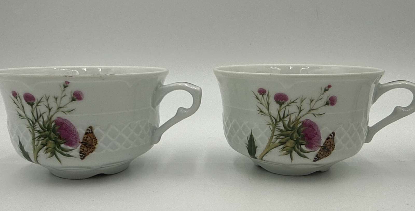Philippe Deshoulieres Lourioux Vesca Cup  Thistle Butterfly Set Of 5