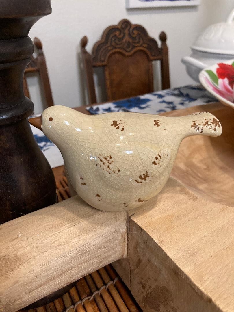 Vintage Nellie Bird Set With Crackle Glaze Vintage Nellie Bird Set With Crackle Glaze
