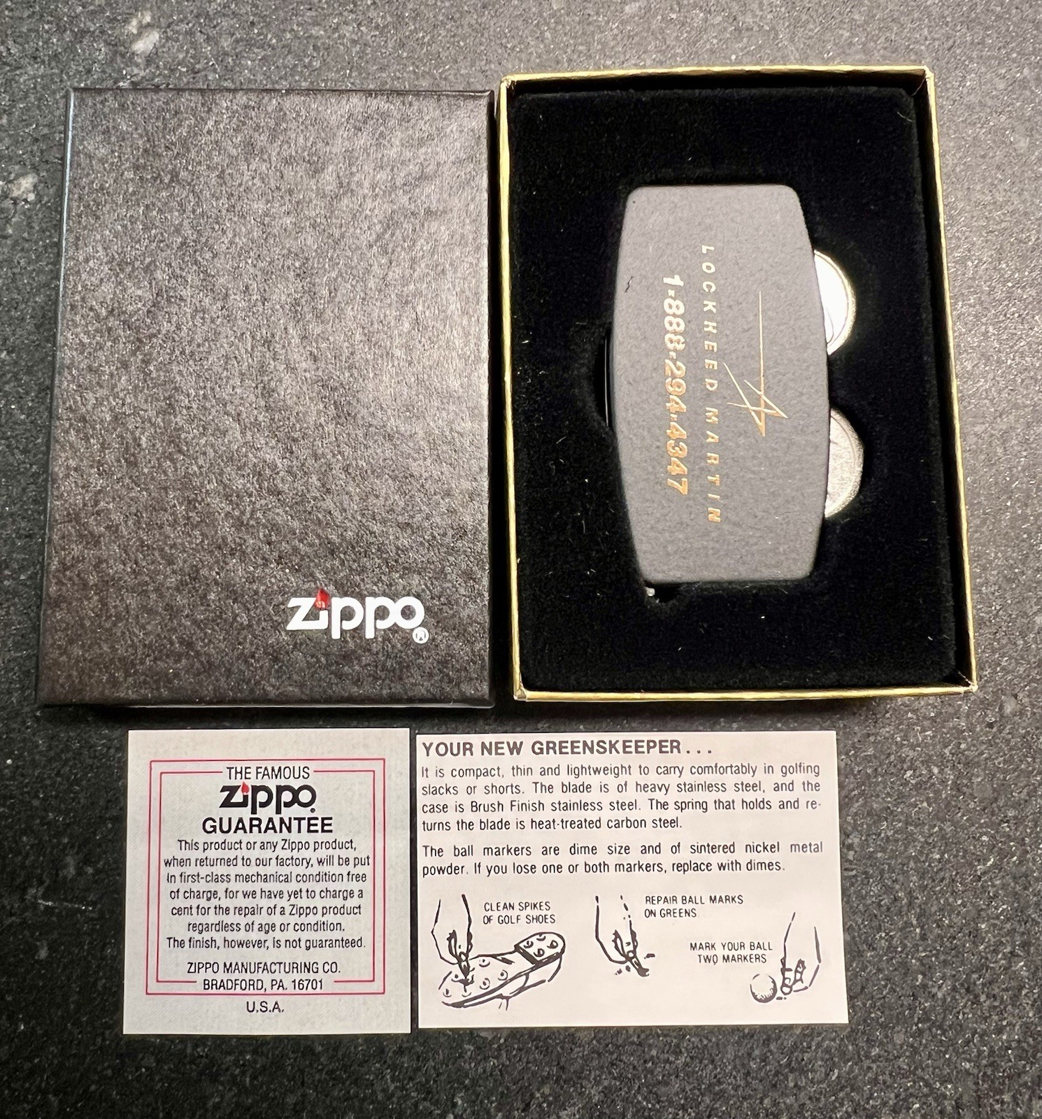 Zippo “Greenskeeper” Golf Tool – Lockheed Martin Promo – In Box