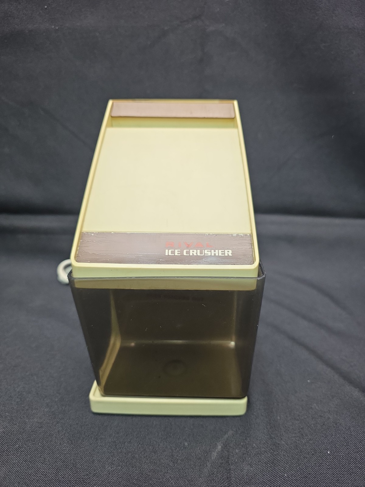 Vintage Rival Electric Ice Crusher Model 840 Removable Cup Brown & Tan - Tested