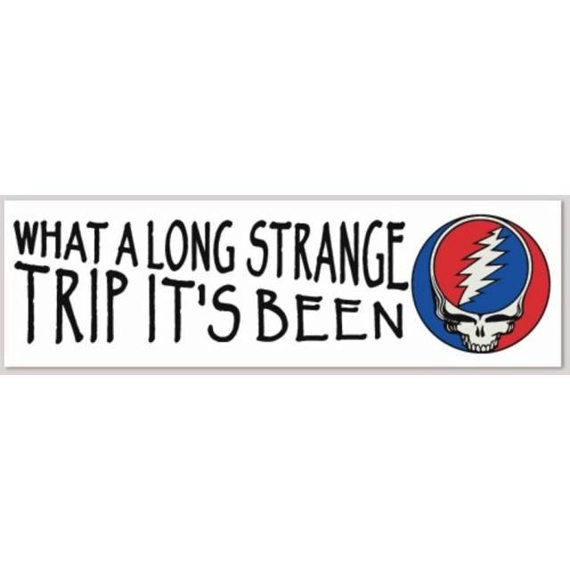 What A Long Strange Trip It's Been 3x10 Inch Vinyl Bumper Sticker