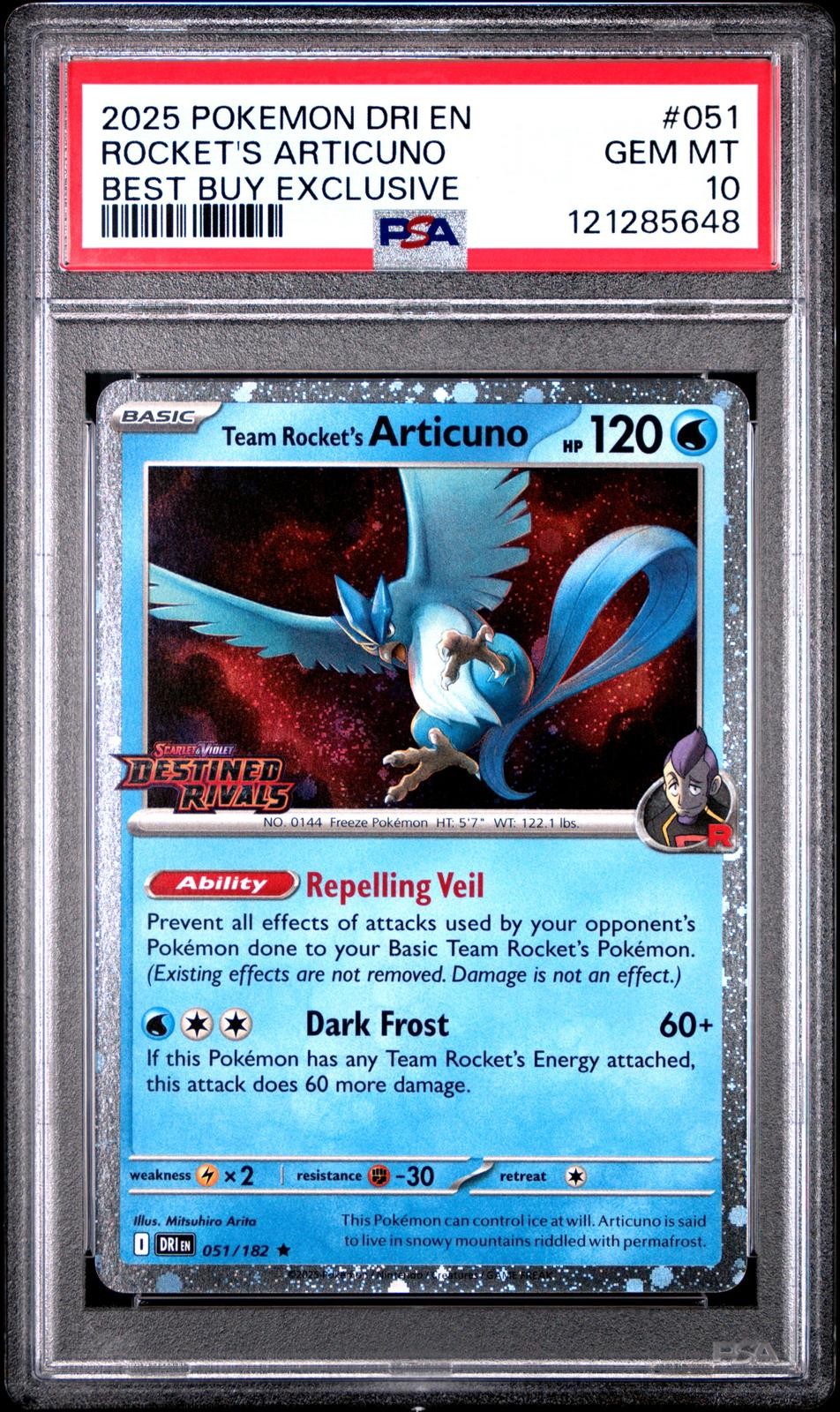 Rocket\'S Articuno #051 2025 Pokemon Destined Rivals PSA 10 Best Buy Exclusive