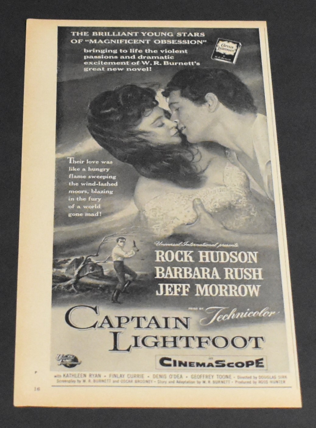 1955 Print Ad  Captain Lightfoot Movie Rock Hudson Barbara Rush Jeff Morrow Art