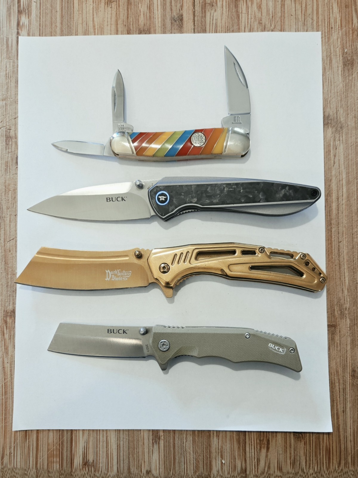 EDC Knife Lot. Bundle of 4. Modern And Traditional. Buck. Rough Ryder. Free Gift