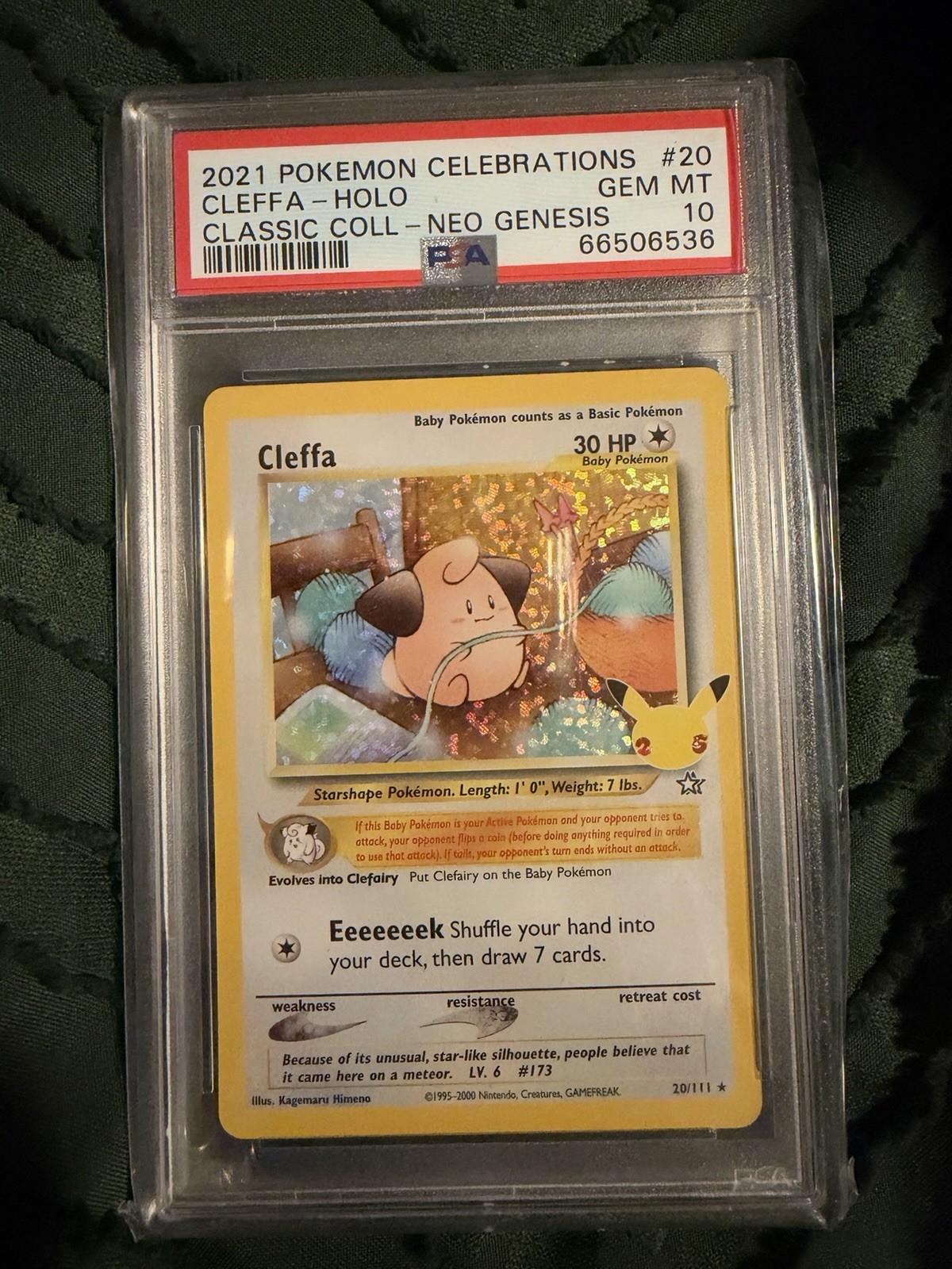 Pokémon 2021 Celebrations Cleffa Holo PSA 10 Classic Collection Neo Genesis #20