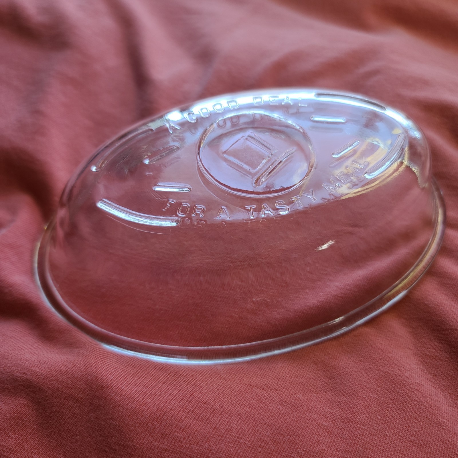 Casserole Dish Vntg  McKee Brothers Glass Top Hat \