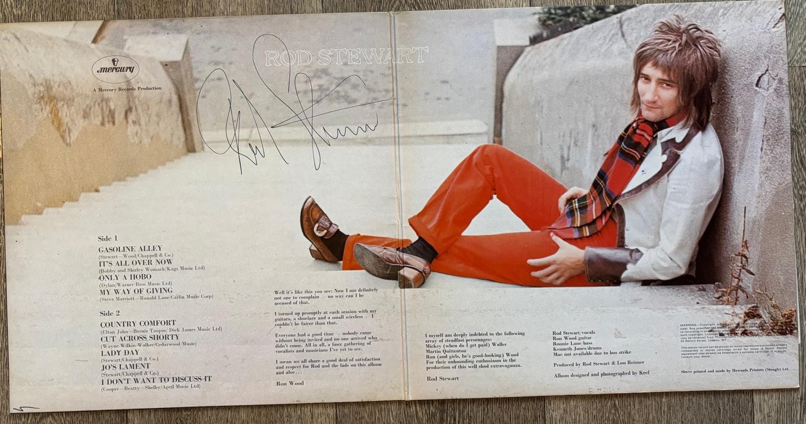 Gasoline Alley - Signed by Rod Stewart. Original 1970 release on Vertigo