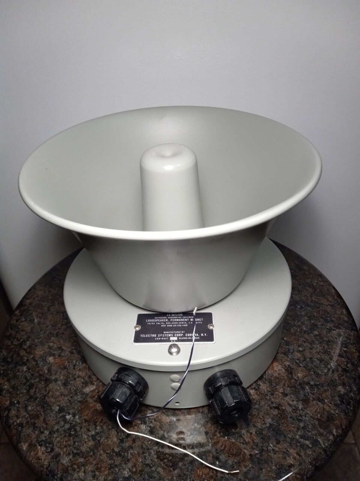 1980s Telectro Naval Shipboard Announcing Equipment Loudspeaker Ls-387/Sic 