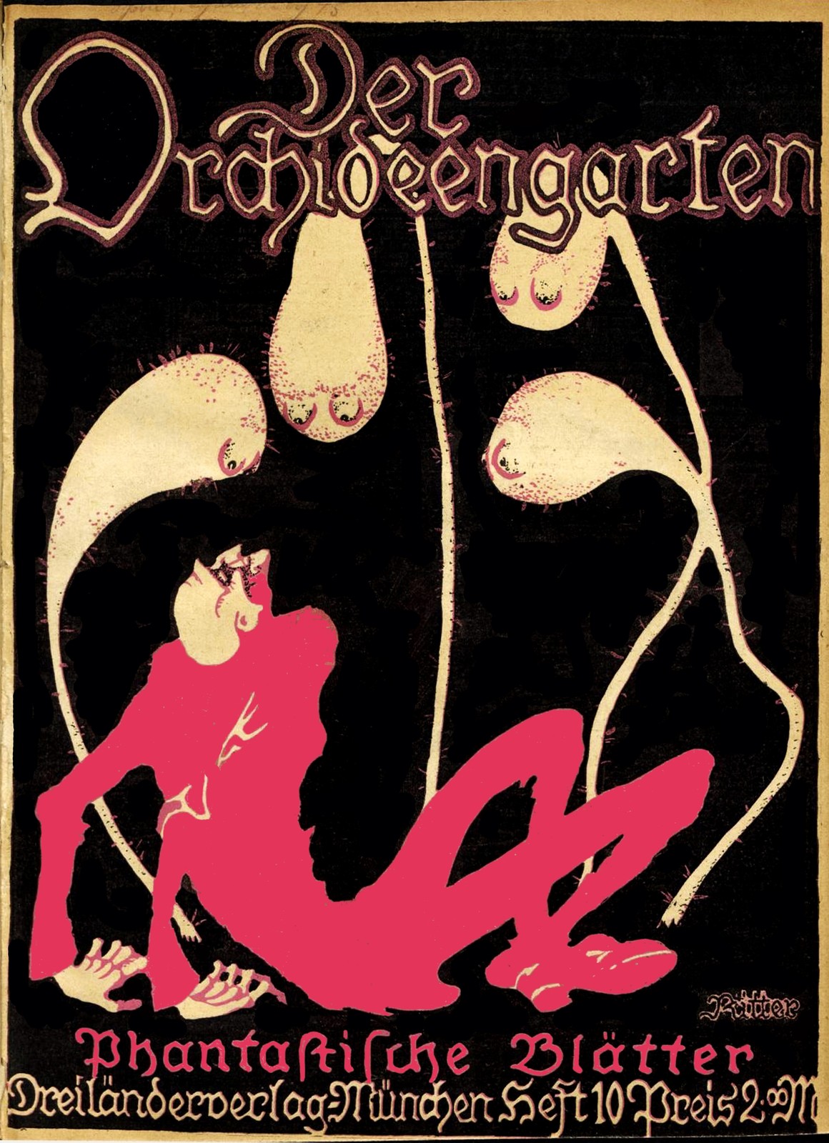 Der Orchideengarten Poster - Vintage German Fantasy Art c1920s - 24x36” 🌸
