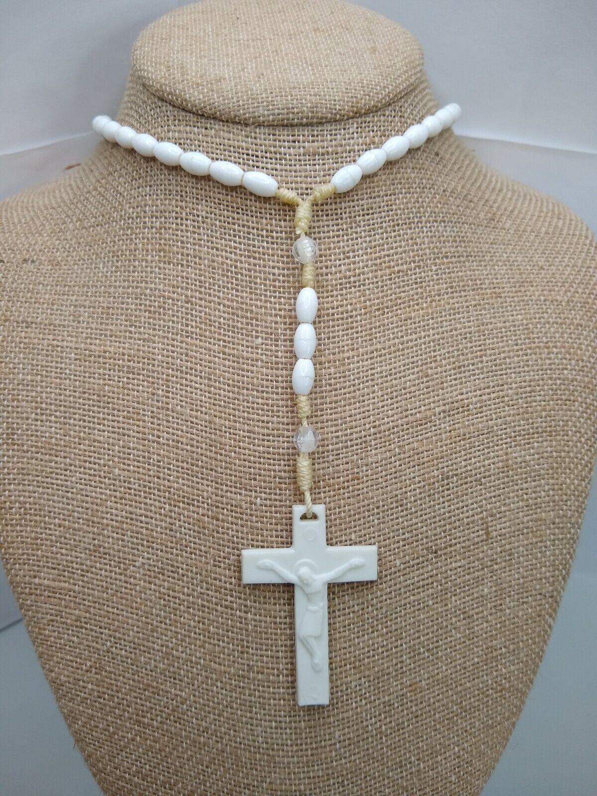 Vintage Acrylic Rosary with Bead Accents - 20\