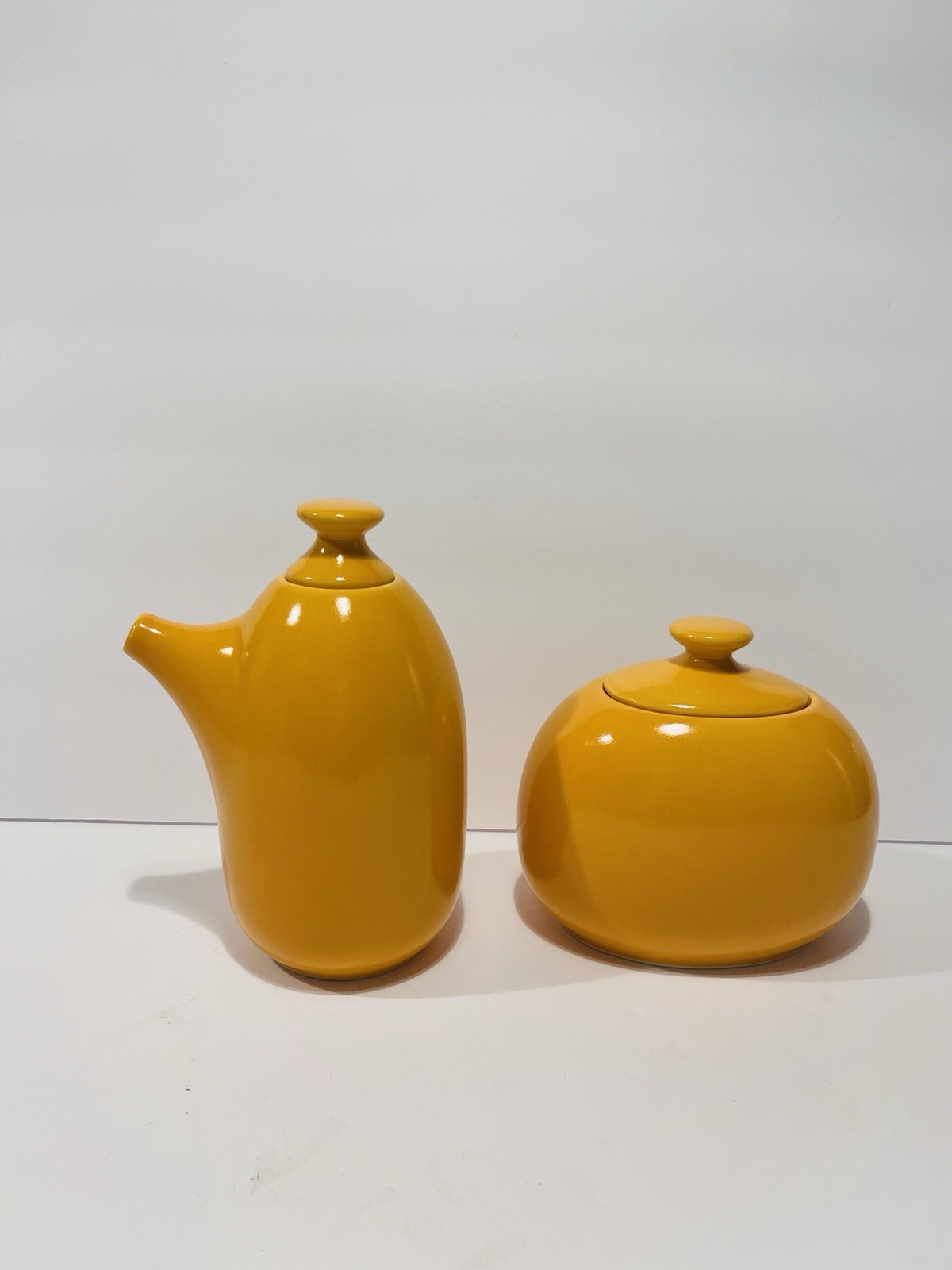 Vintage Lindt-Stymeist RSO Japan Mustard Yellow Cream & Sugar Bowl Set