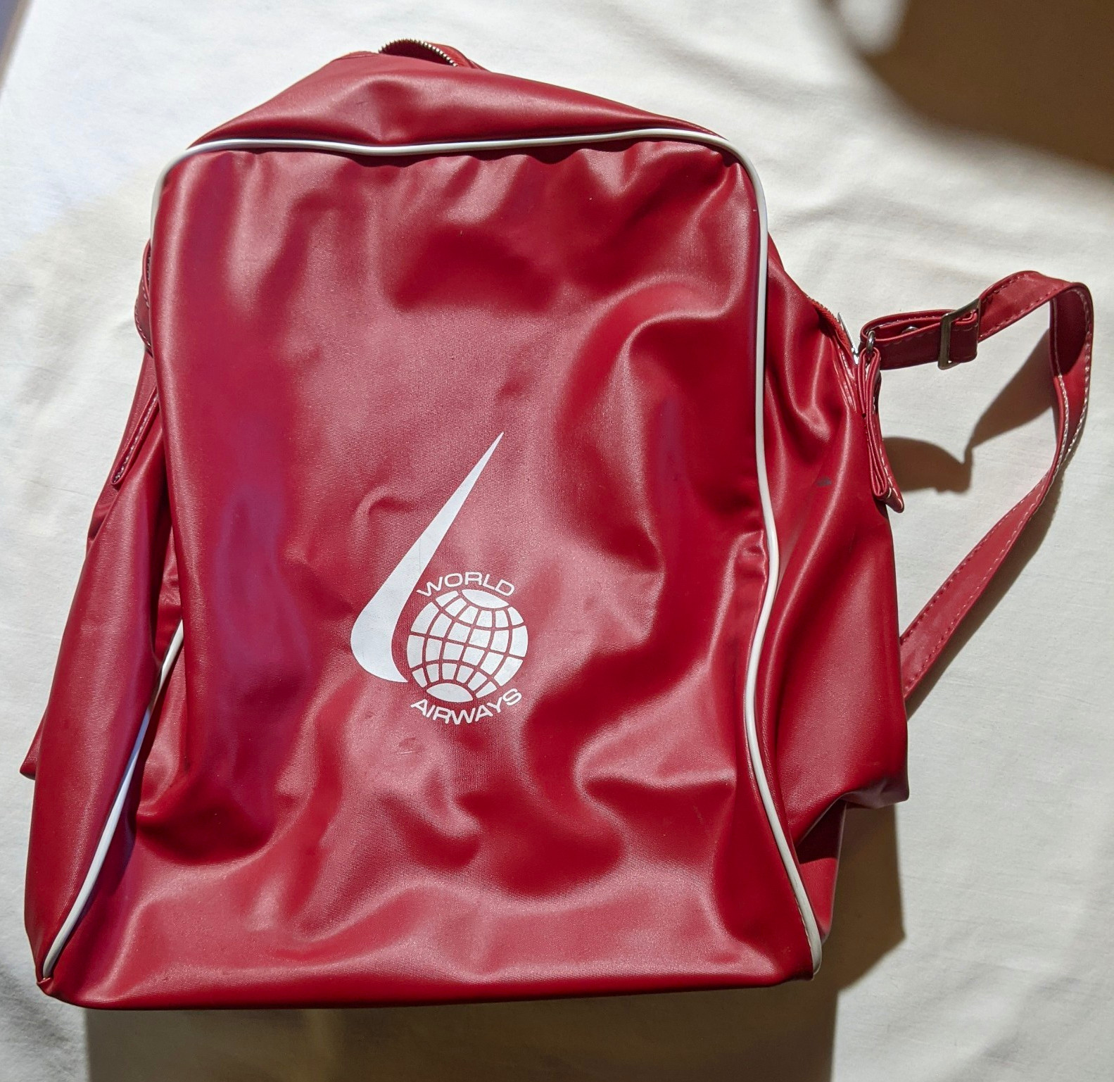 World Airways 1960s Vintage Red Shoulder Bag