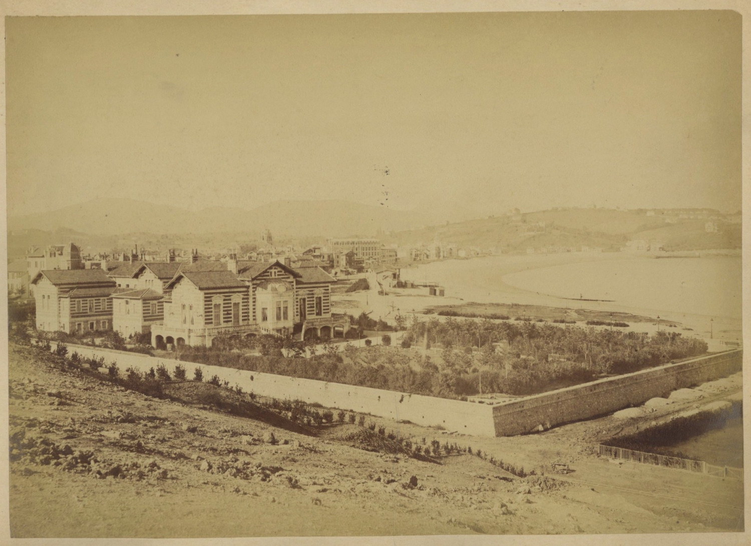France, Saint Jean de Luz, general view taken from'Aice Errota Vintage Albumen