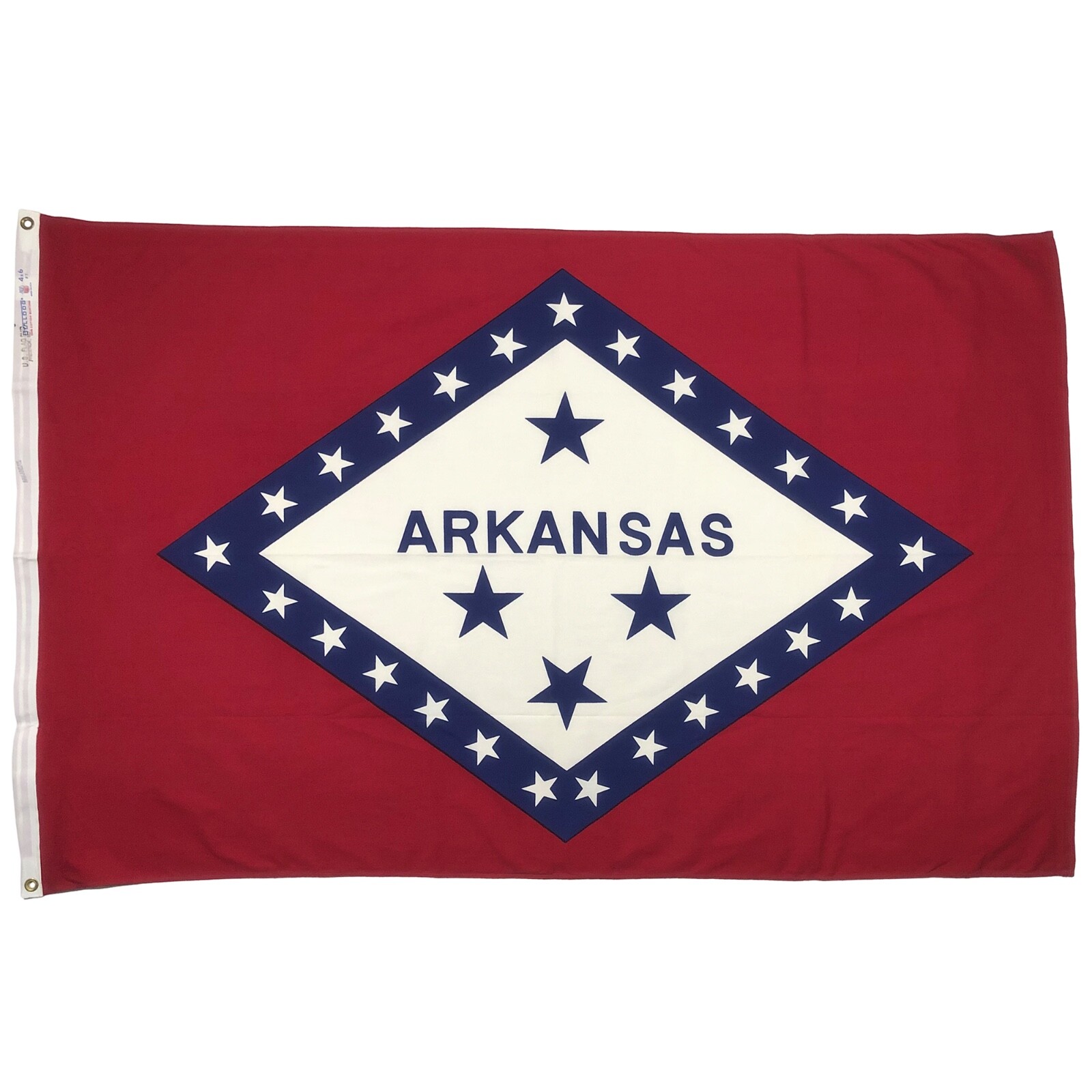 Vintage Cotton Arkansas American State Flag USA Old Cloth Textile Art NOS Large