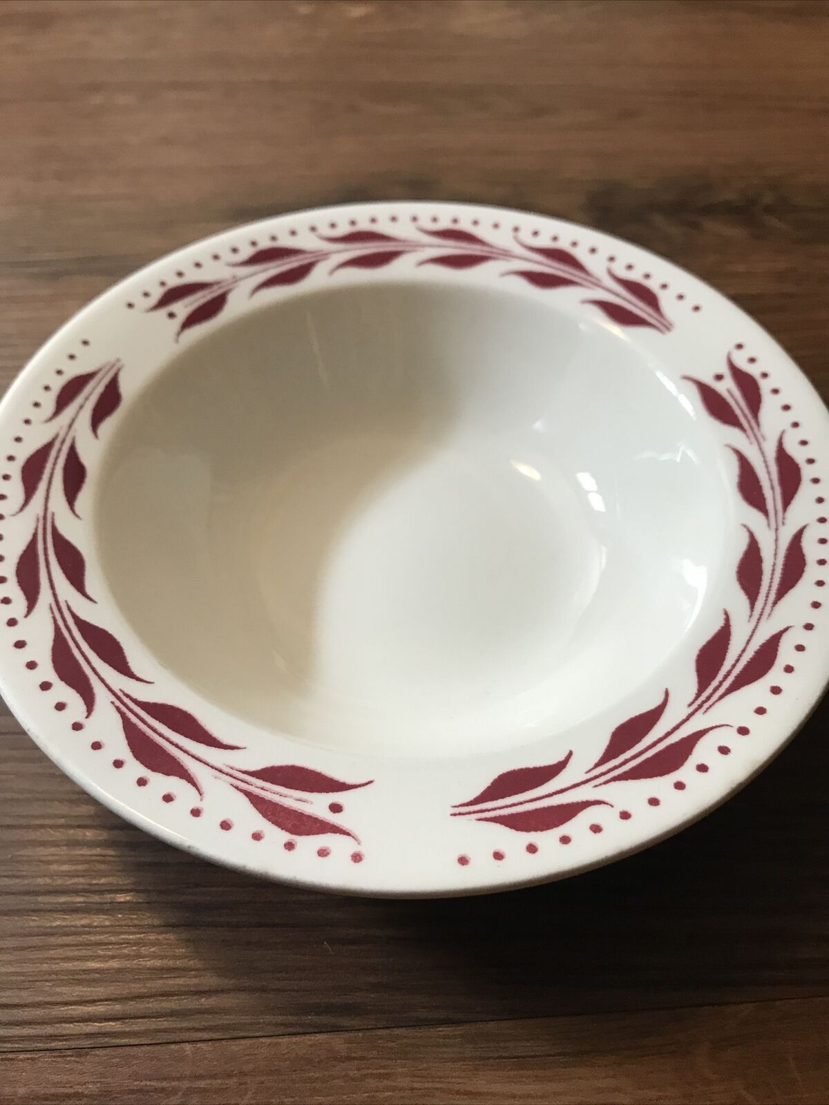 HOMER LAUGHLIN USA RED HEMLOCK 6” bowl soup salad  dinnerware red leaf VINTAGE