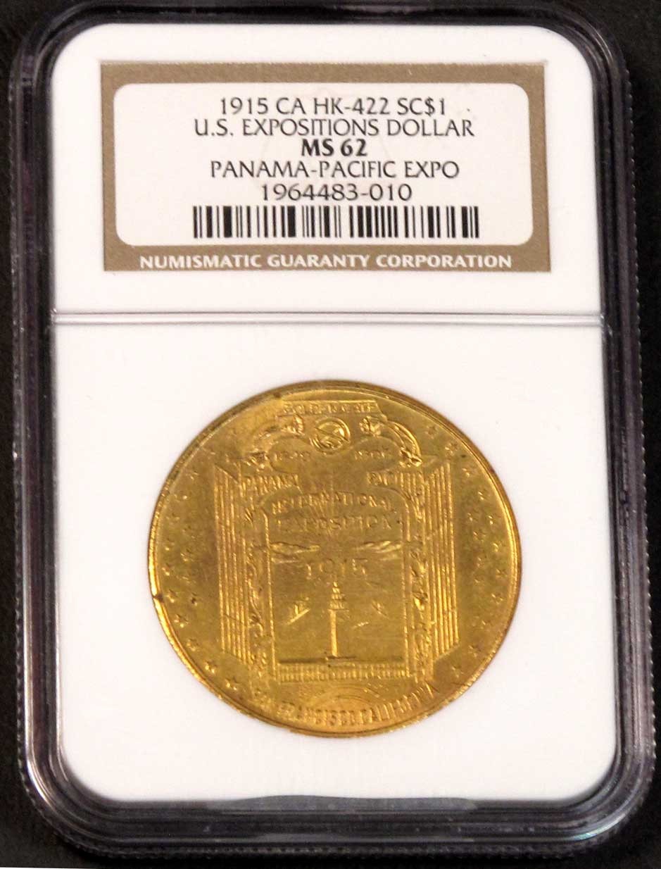 1915 HK-422  : U.S. Expositions Dollar at Panama-Pacific Exposition :  NGC MS 62