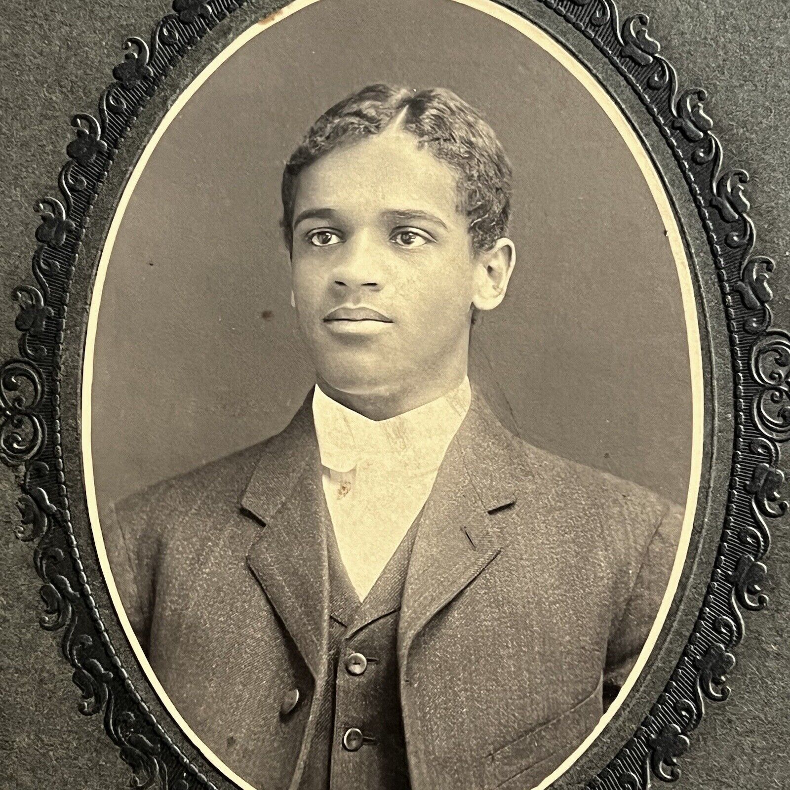 Antique Cabinet Card Photograph Handsome Black African American Man Baltimore MD