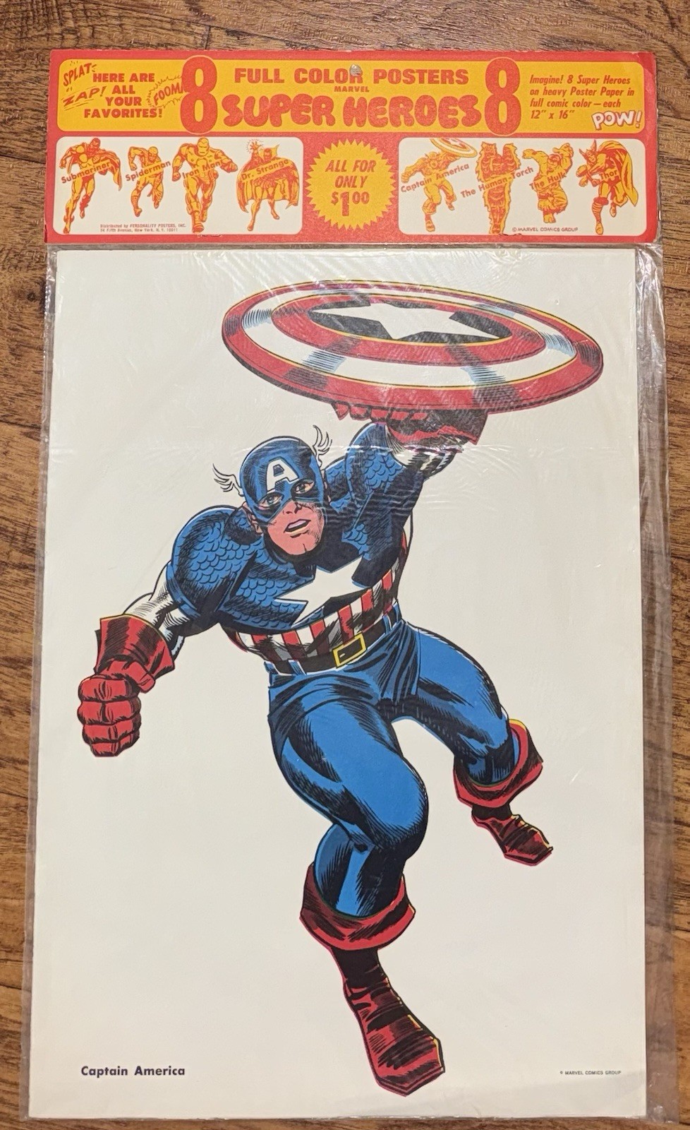 1966 Sealed Marvel Comics Poster Set Hulk Spider-man Thor Torch Namor Strange
