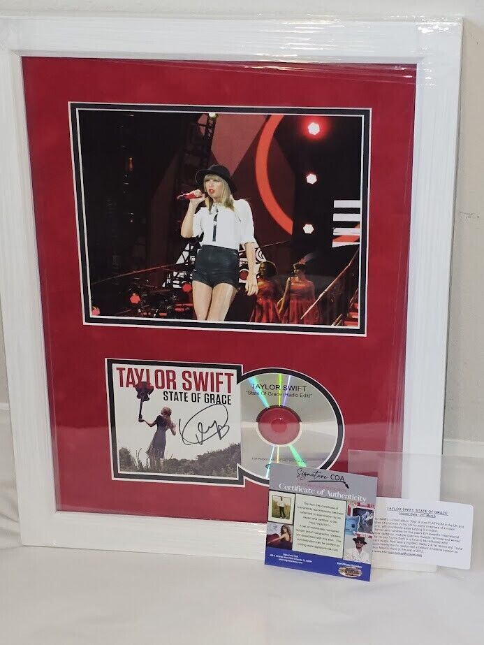 Taylor Swift signed State of Grace CD Authenticated RARE UK Import press sticker