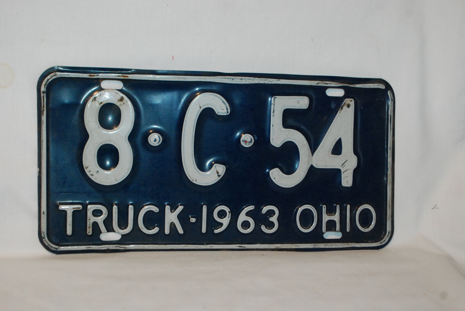 1963 Ohio Truck License Plate 8-C-54