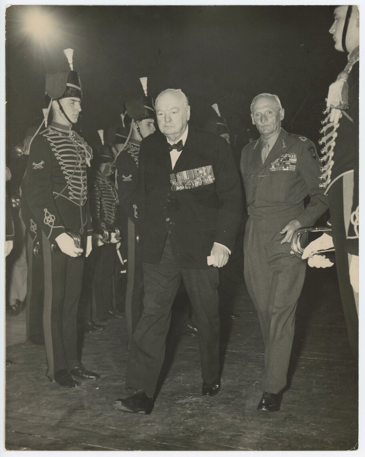 19 October 1951 photo of Churchill and Montgomery at the El Alamein reunion