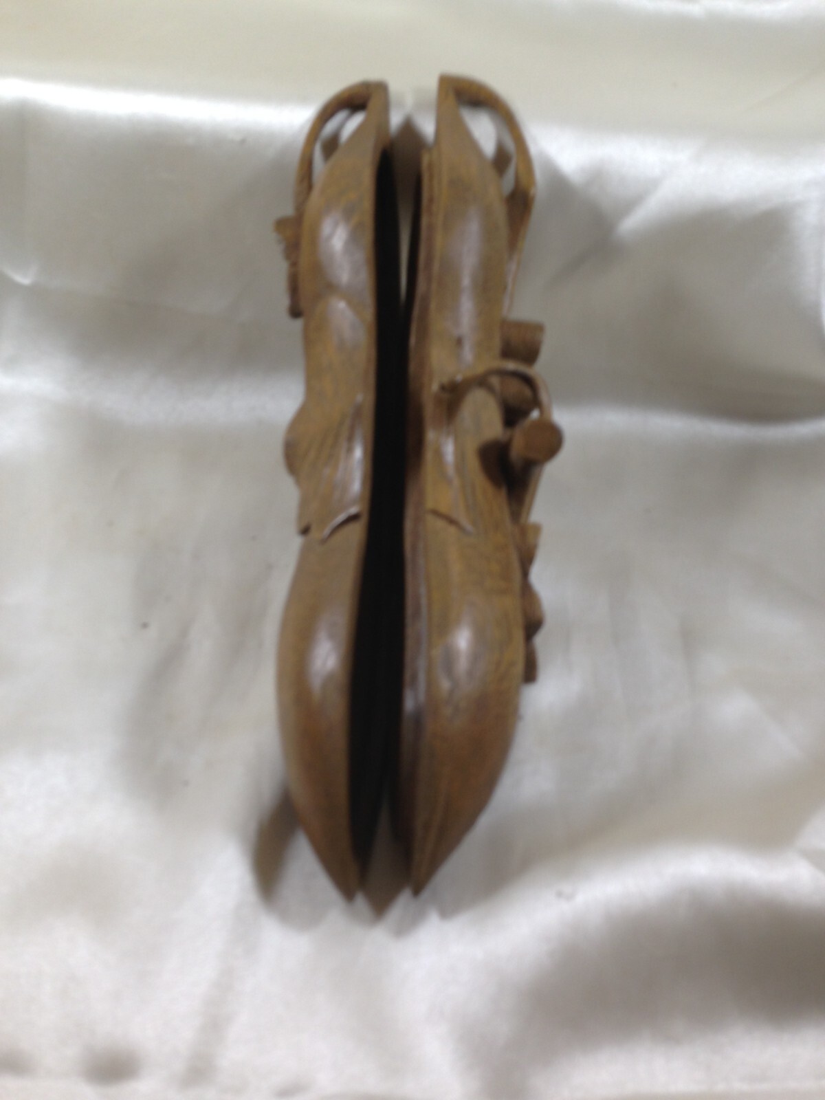 Vintage Hand Carved Wooden Two Piece Cucumber