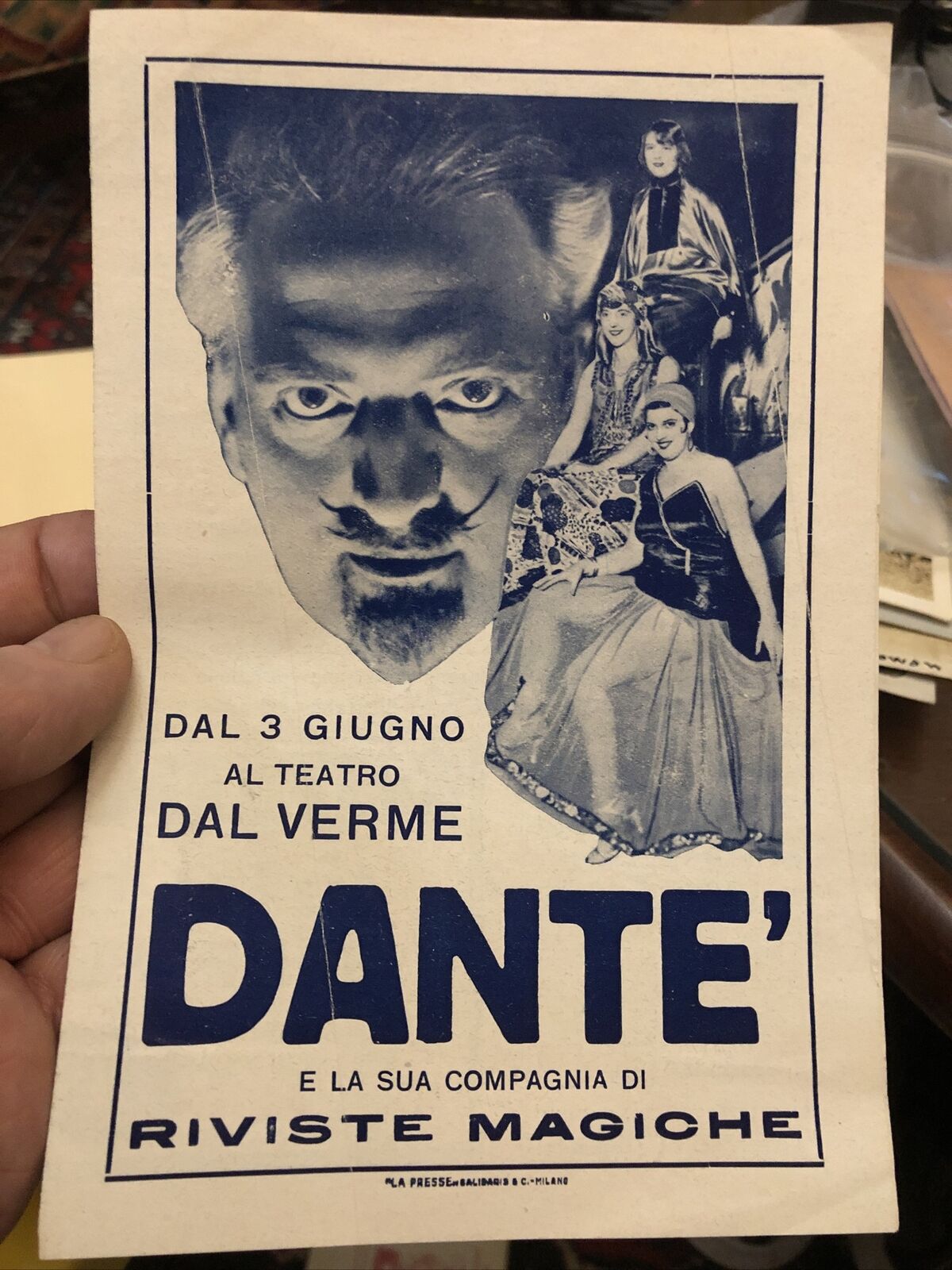 Dante The Magician Original 1930’s Italian Vaudeville Program