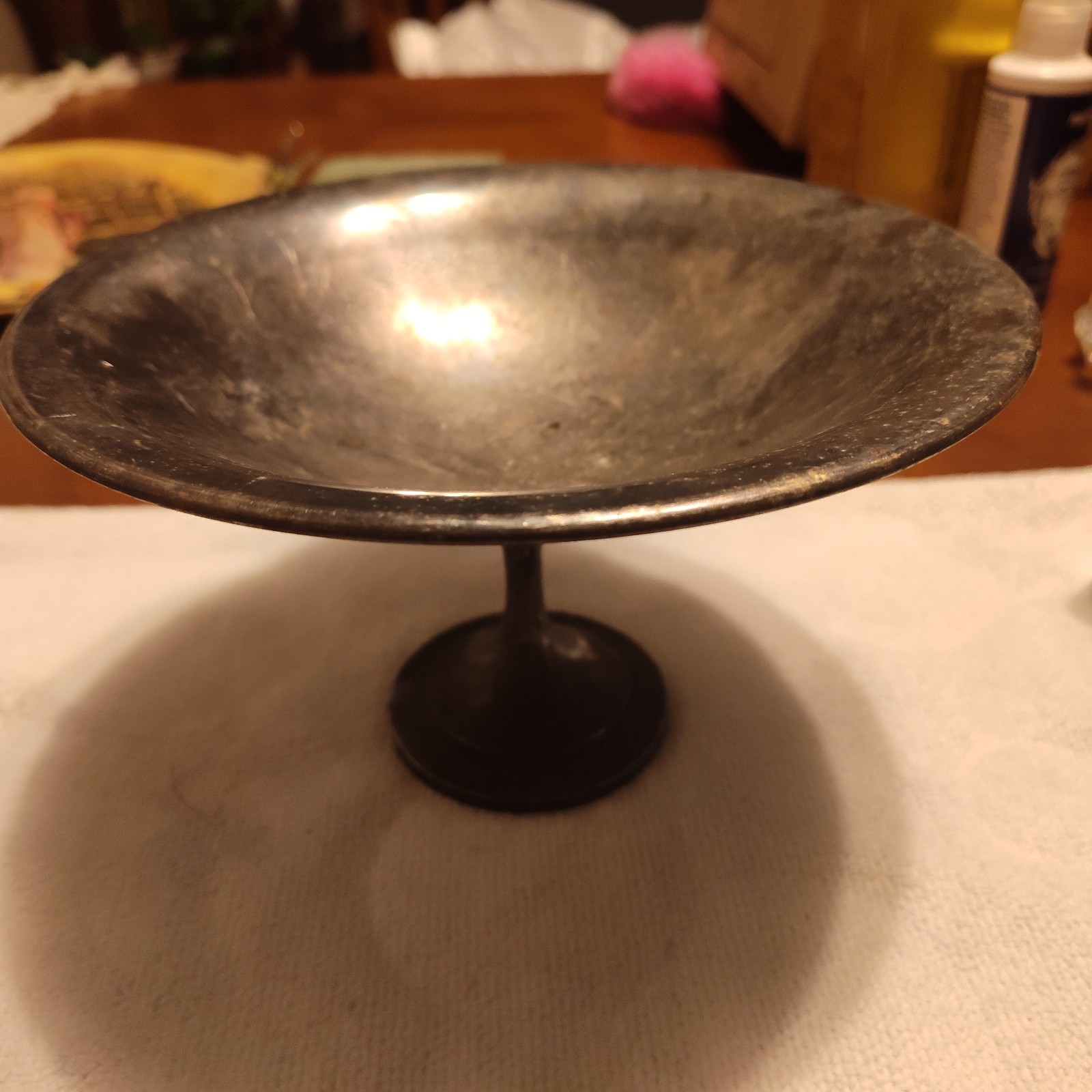 Vintage Wm A Rogers Silverplate Compote Dish Pedestal Bowl Heavy Antique Patina