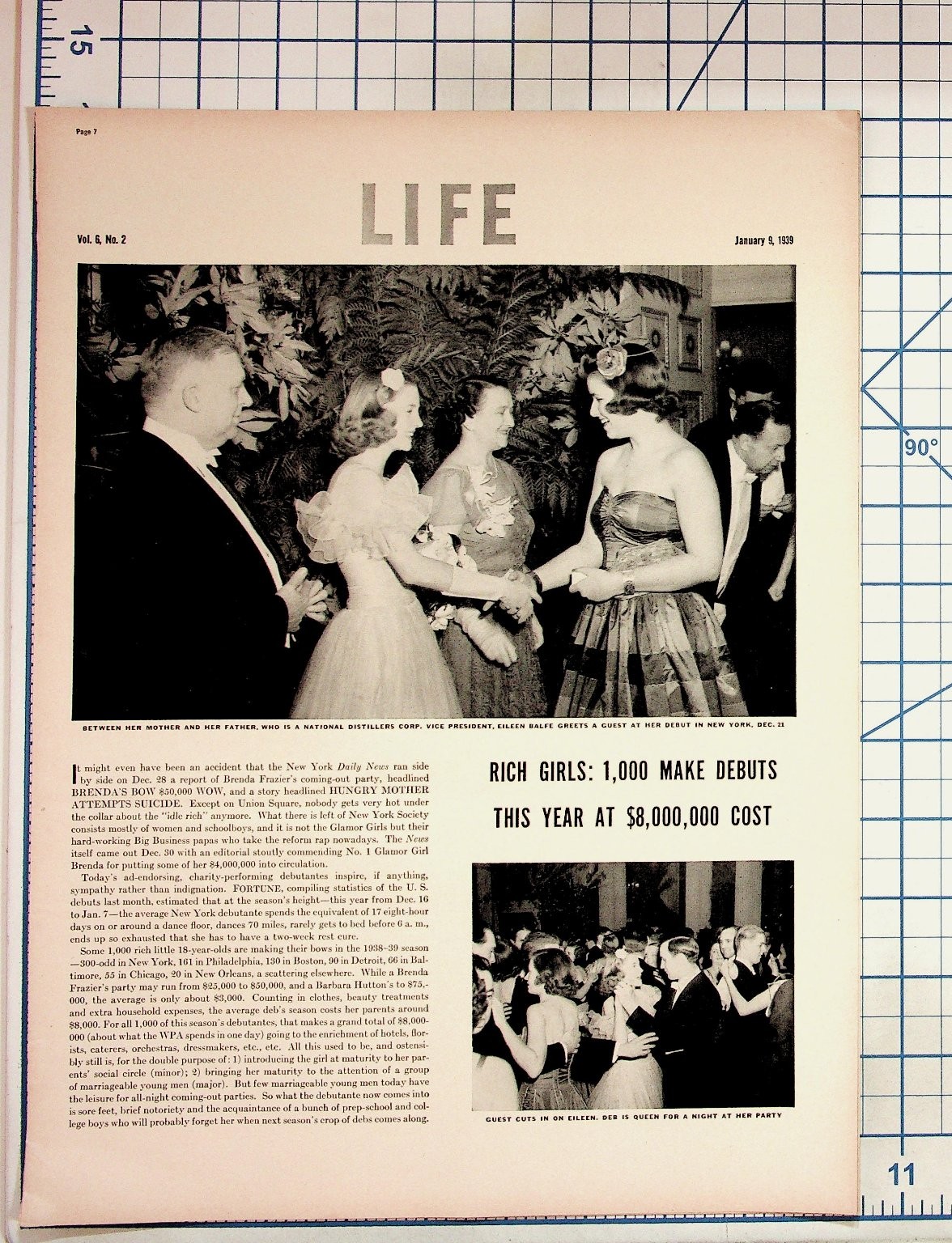 1939 LIFE Magazine Pages Society Debutantes Brenda Frazier Eleanor Roosevelt