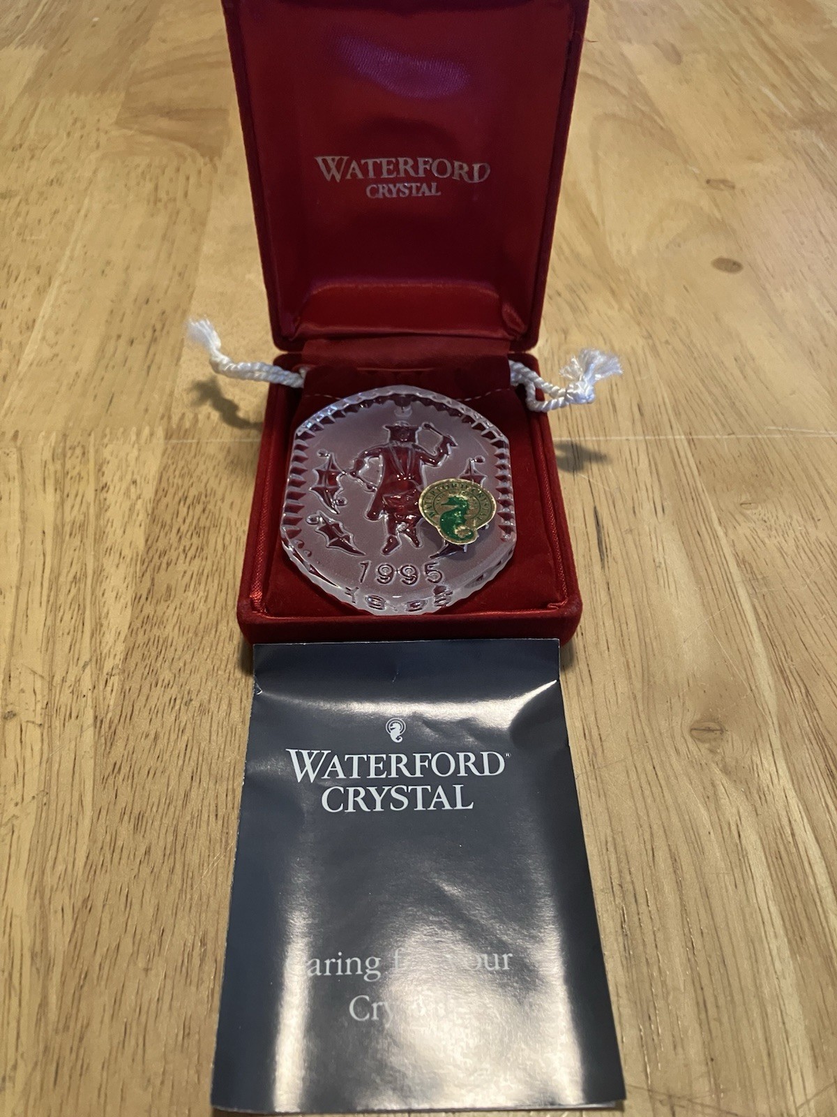 Waterford Crystal 1995 Annual Ornament Red Box & Booklet