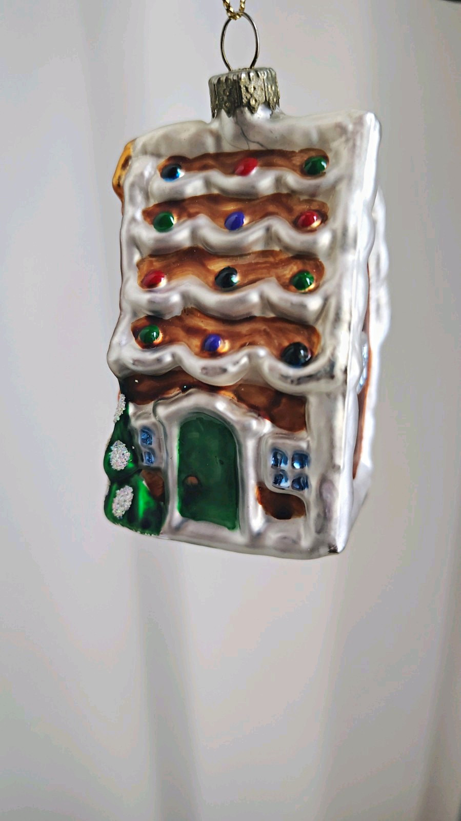 Thomas Pacconi Museum Series Gingerbread House Glass Christmas Ornament Vintage