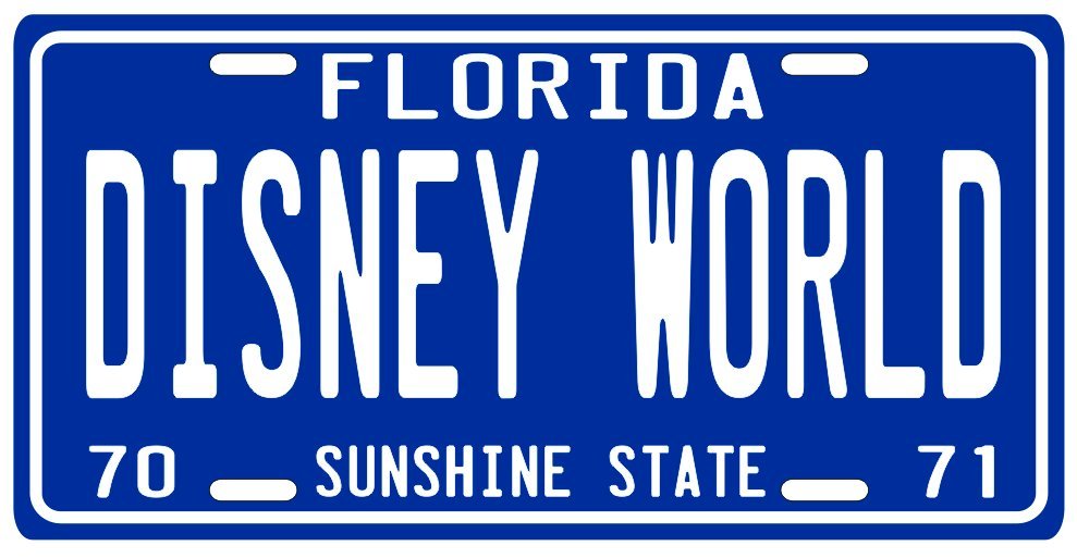Disney World 1971 Florida souvenir License Plate