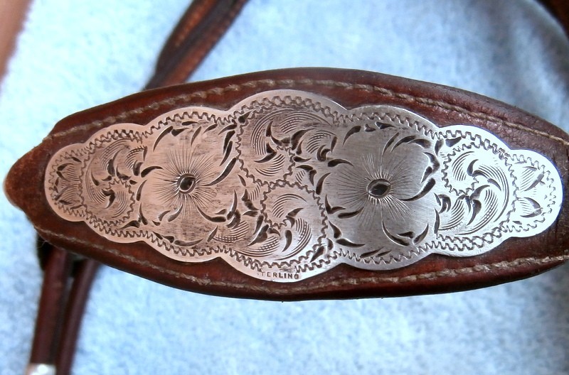 Vintage Sterling Silver Ferrules Brow Band Horse Show Headstall Vintage Sterling Silver Ferrules Brow Band Horse Show Headstall