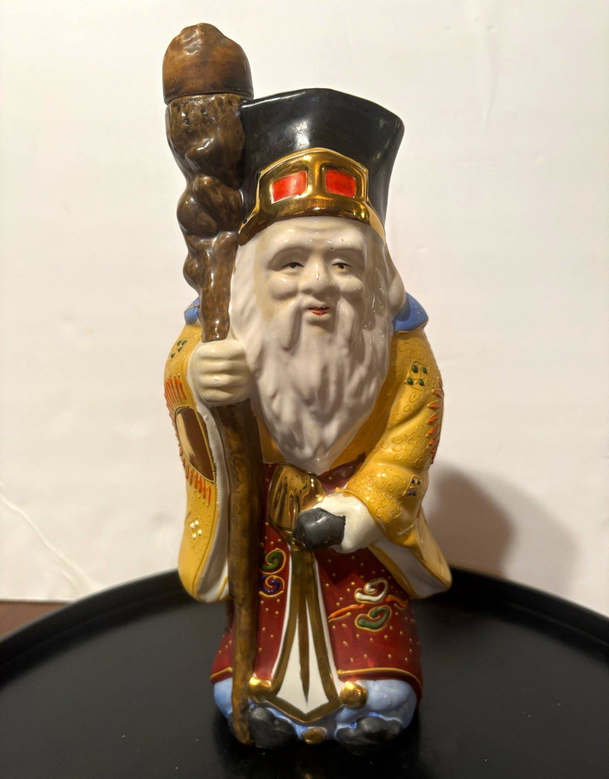 Vintage Kamotsuru Japanese porcelain Figural Sake empty Bottle Decanter Figure