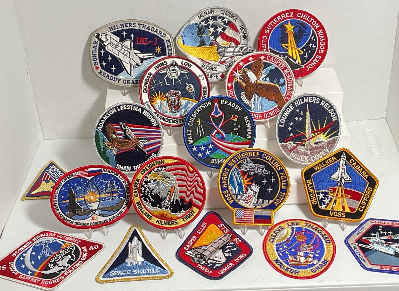 Vintage Lot of 40 NASA STS Shuttle Mission Astronaut Space Patches plus 7 	