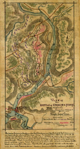 Battle Of Carnifex Ferry, West Virginia 1861 Map OLD PHOTO PRINT